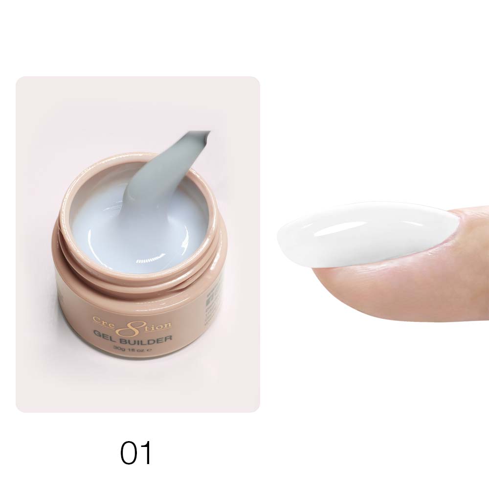 Cre8tion Overlay Builder Gel, Hema Free, Low Heat 1oz #01 White