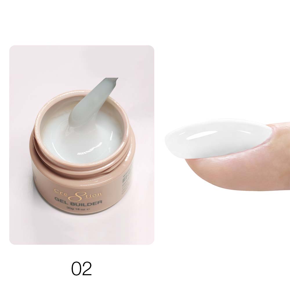 Cre8tion Overlay Builder Gel, Hema Free, Low Heat 1oz #02 Soft White