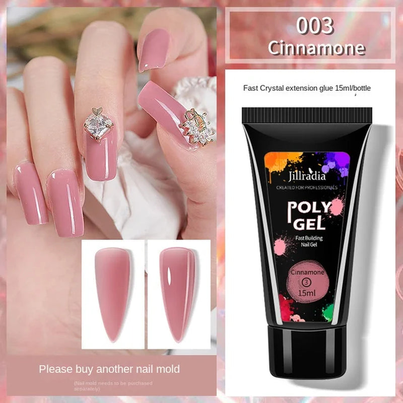 Poly Gel, Fast building Nail Gel, Nail Extension Builder UV Nail Gel 15ml/0.5oz
