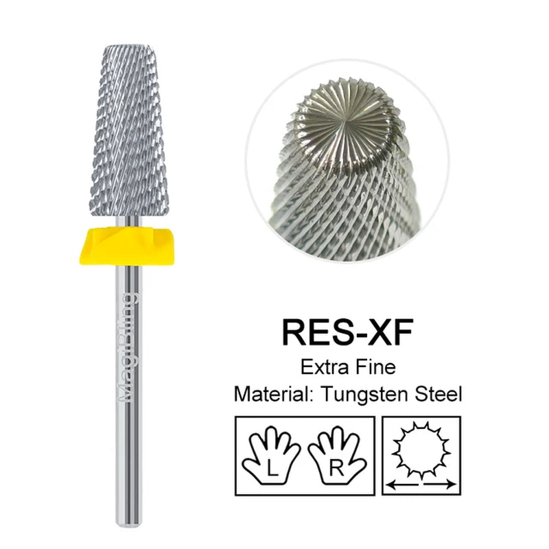 Nail Drill Bits New Cross Cut 5In1 Tungsten Manicure Polishing Tool 3/32"