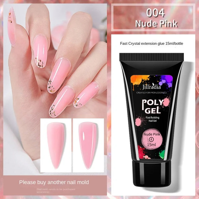 Poly Gel, Fast building Nail Gel, Nail Extension Builder UV Nail Gel 15ml/0.5oz