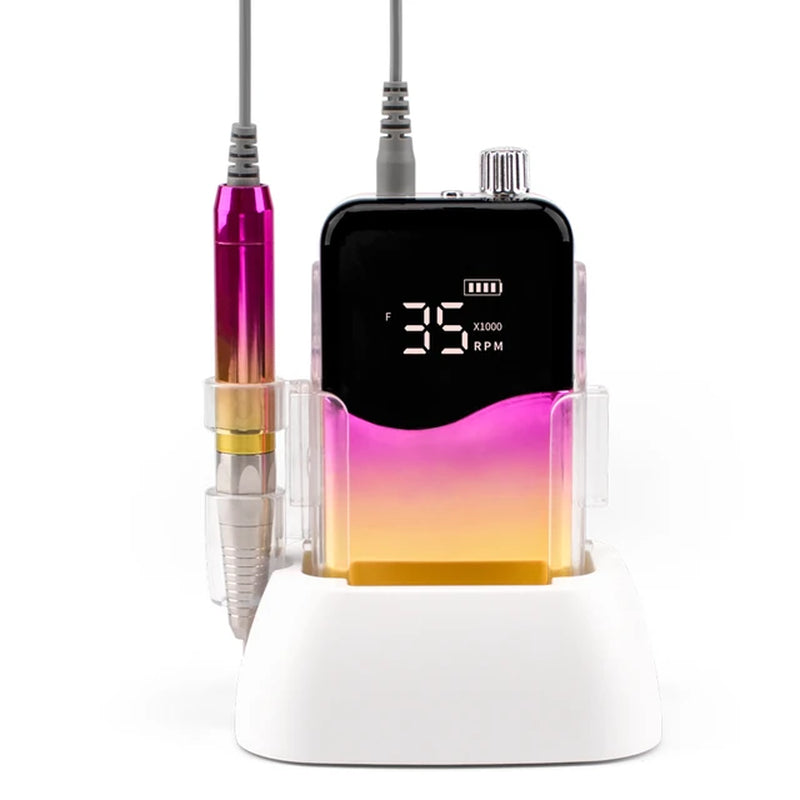 New High Quality Professional 85W Desktop Portable Cordless Rechargeable 35000 RPM Brushless Electric Nail Drill Machine