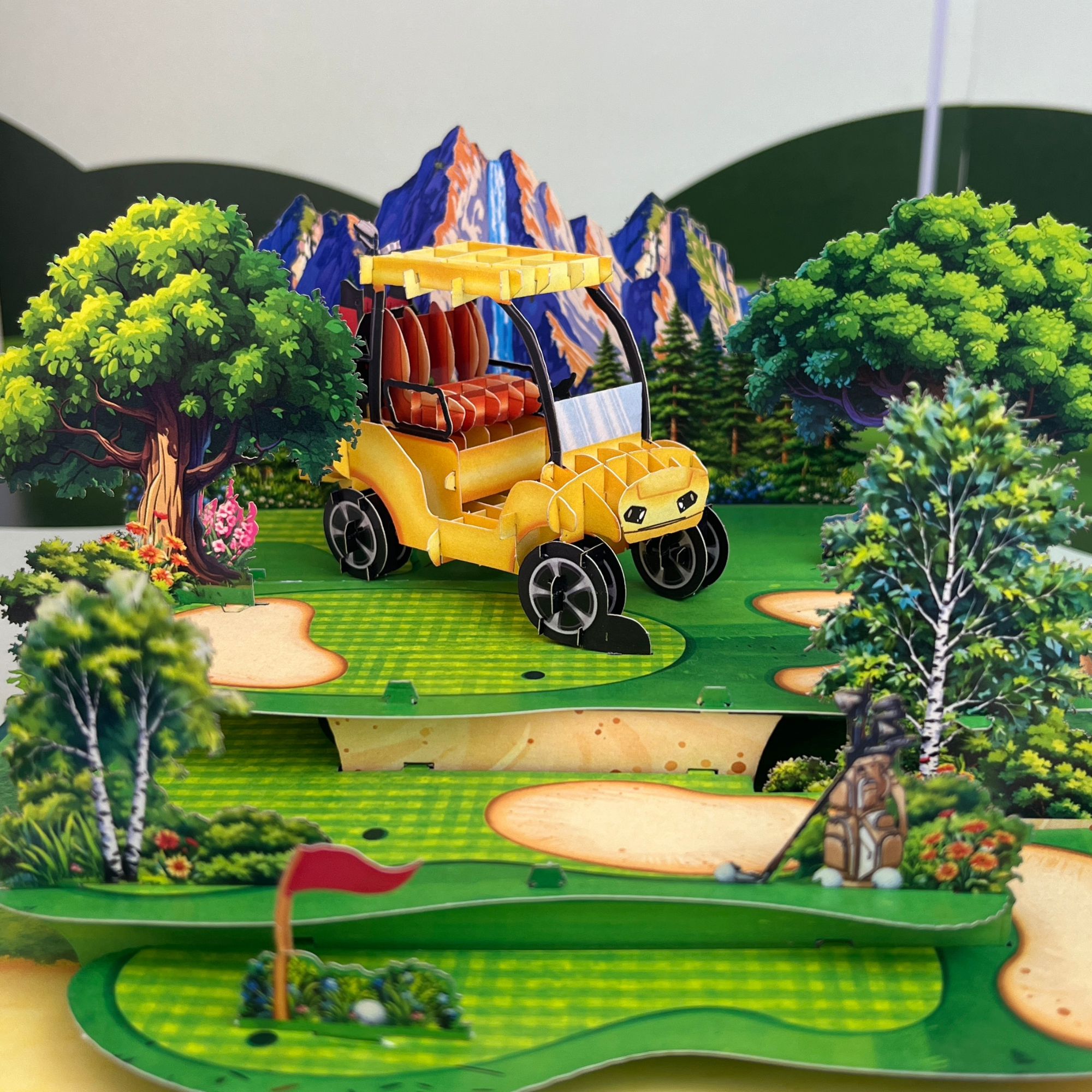 Pop Up Greeting Card Golf Sport Tournament Birthday Thank You Anniversary Holiday for Him Husband Boyfriend Adventure Outdoor Fun Vacation