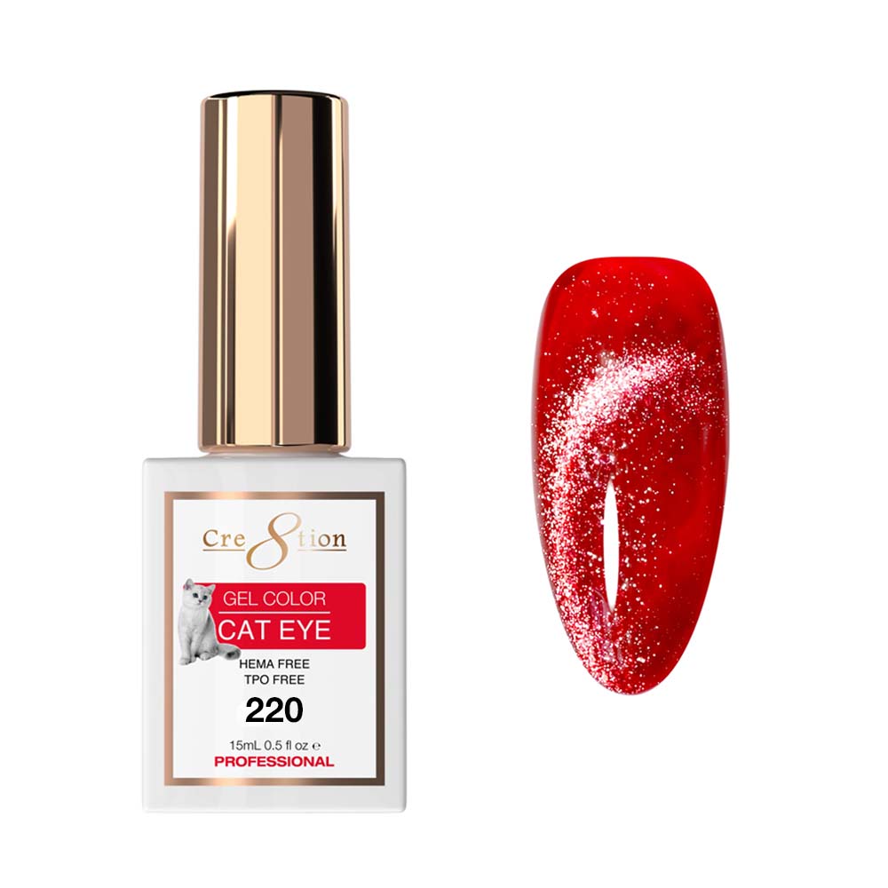 Cre8tion Ruby Glam Collection 2026 - Cat Eye Soak Off Gel #220 - 0.5oz