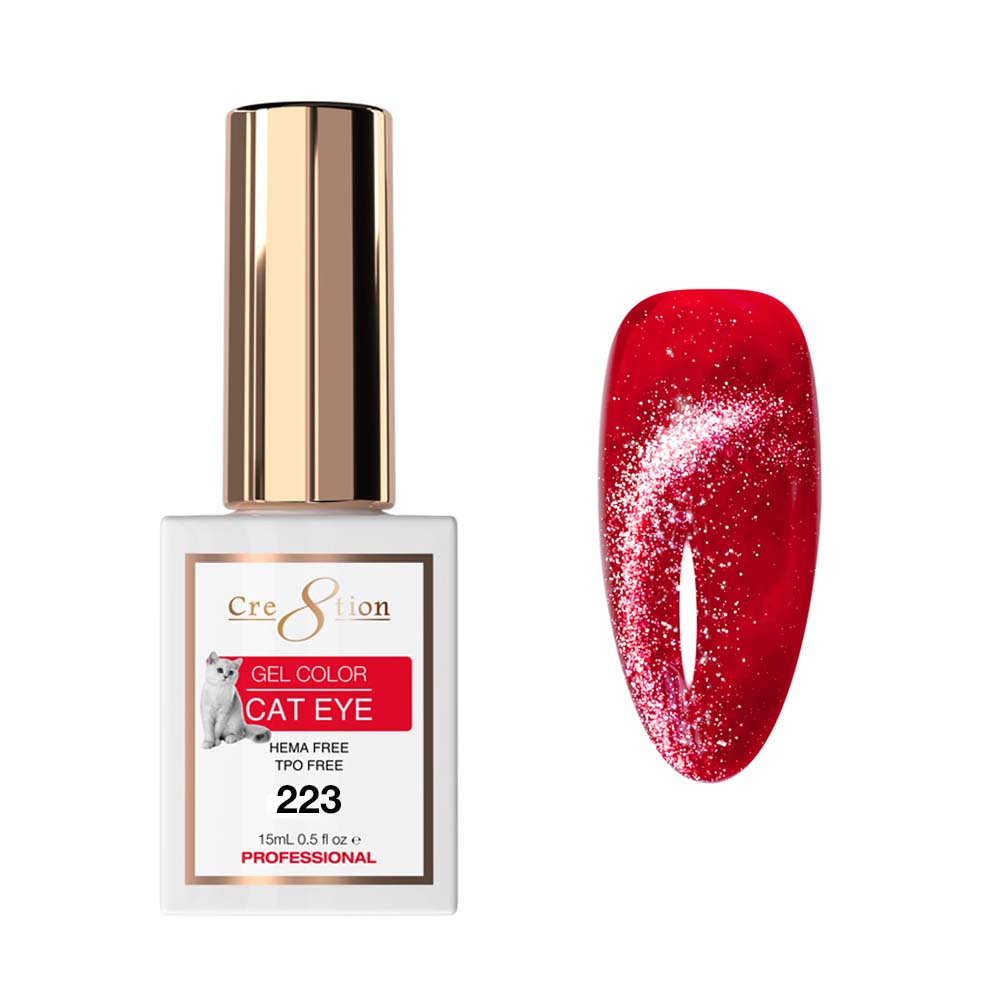 Cre8tion Ruby Glam Collection 2026 - Cat Eye Soak Off Gel #223 - 0.5oz