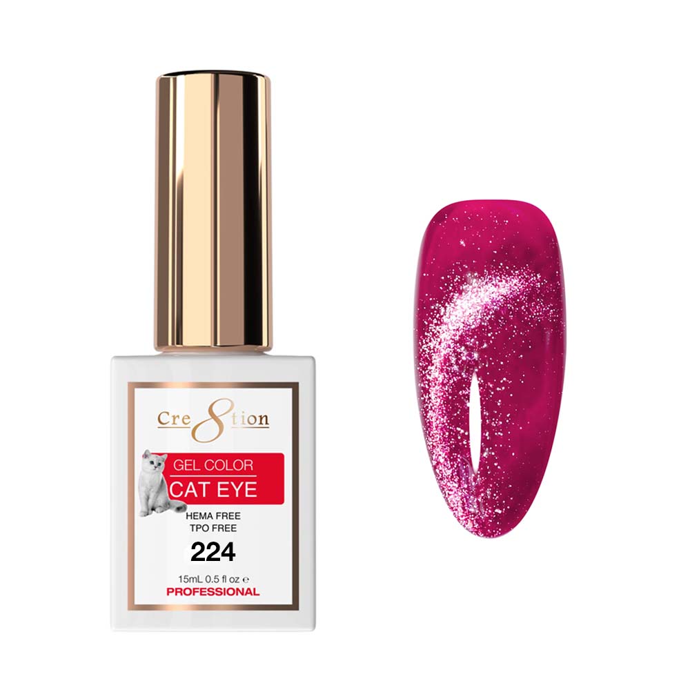 Cre8tion Ruby Glam Collection 2026 - Cat Eye Soak Off Gel #224 - 0.5oz