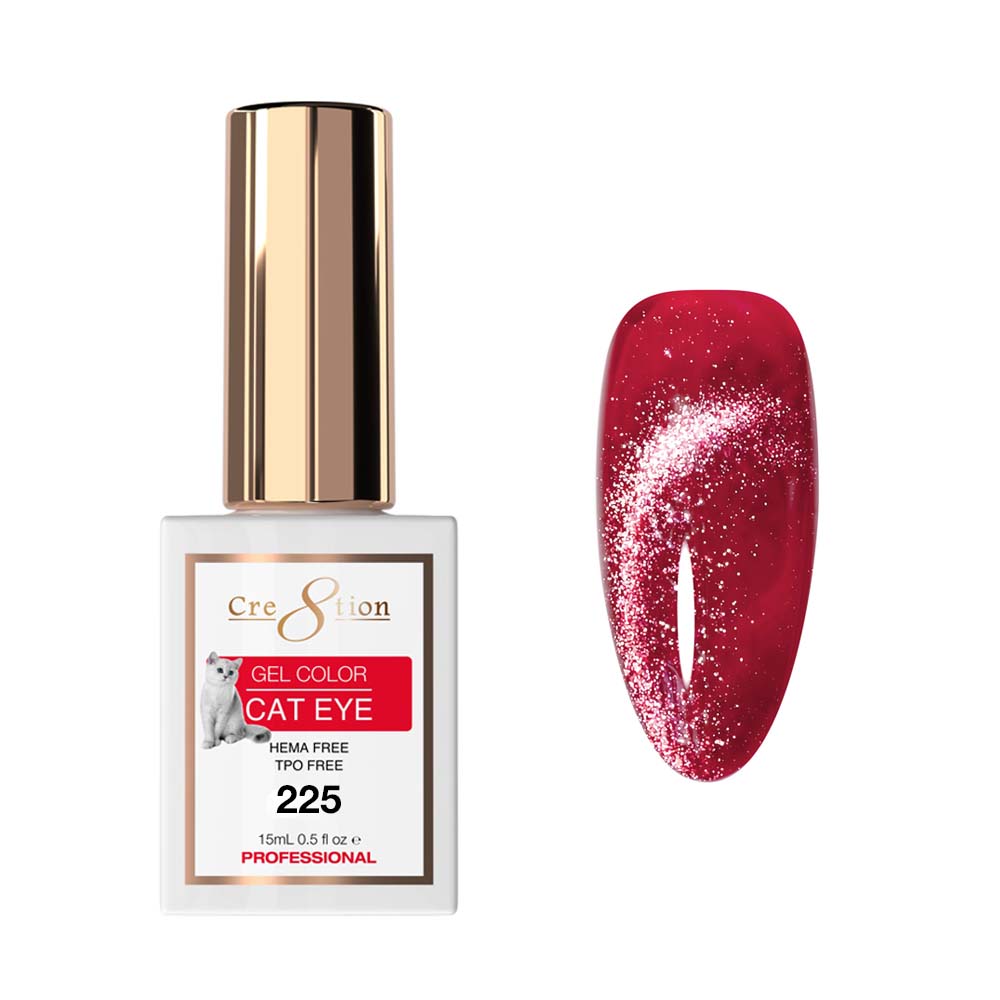 Cre8tion Ruby Glam Collection 2026 - Cat Eye Soak Off Gel #225 - 0.5oz