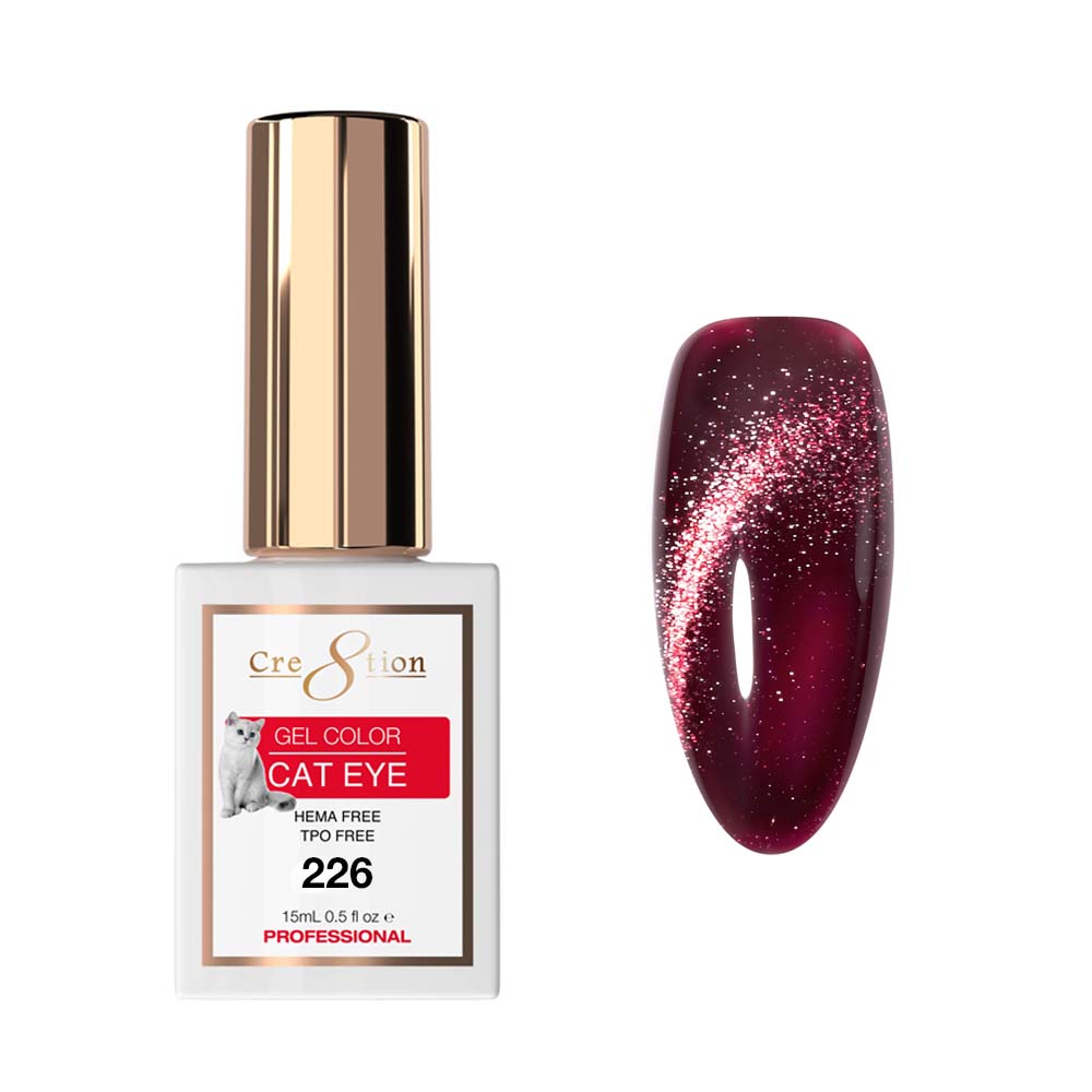Cre8tion Ruby Glam Collection 2026 - Cat Eye Soak Off Gel #226 - 0.5oz
