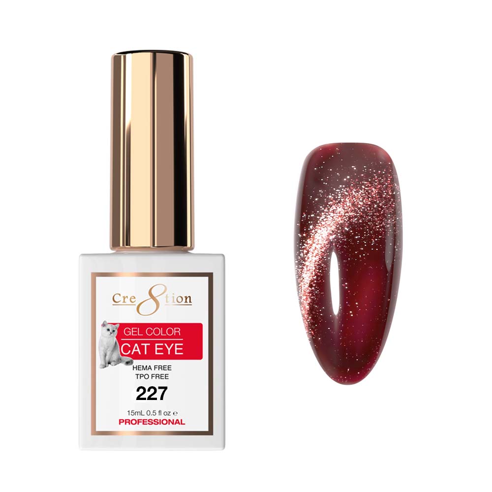 Cre8tion Ruby Glam Collection 2026 - Cat Eye Soak Off Gel #227 - 0.5oz