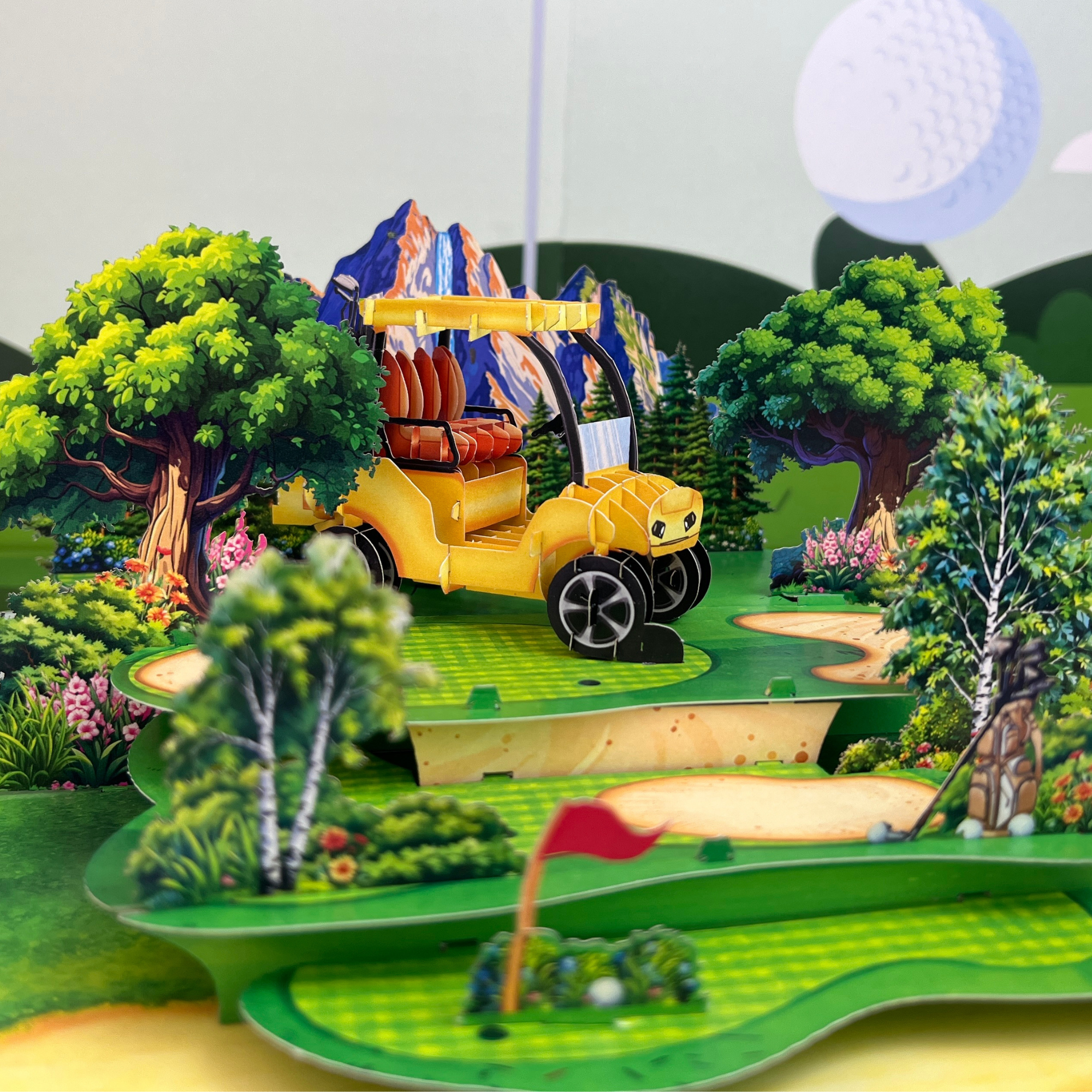 Pop Up Greeting Card Golf Sport Tournament Birthday Thank You Anniversary Holiday for Him Husband Boyfriend Adventure Outdoor Fun Vacation