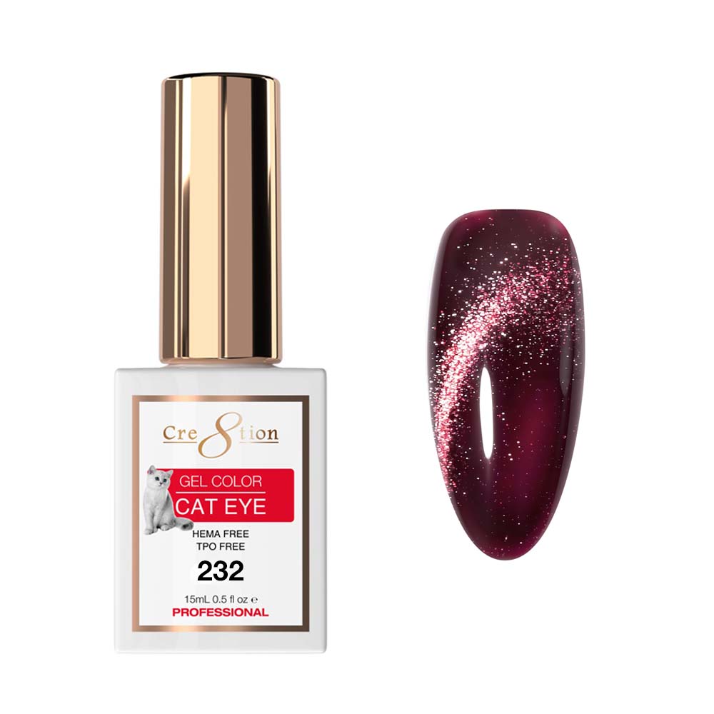 Cre8tion Ruby Glam Collection 2026 - Cat Eye Soak Off Gel #232 - 0.5oz