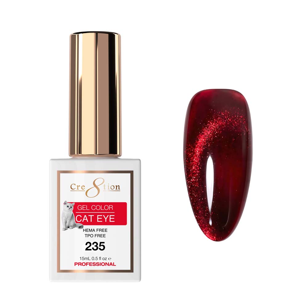 Cre8tion Ruby Glam Collection 2026 - Cat Eye Soak Off Gel #235 - 0.5oz