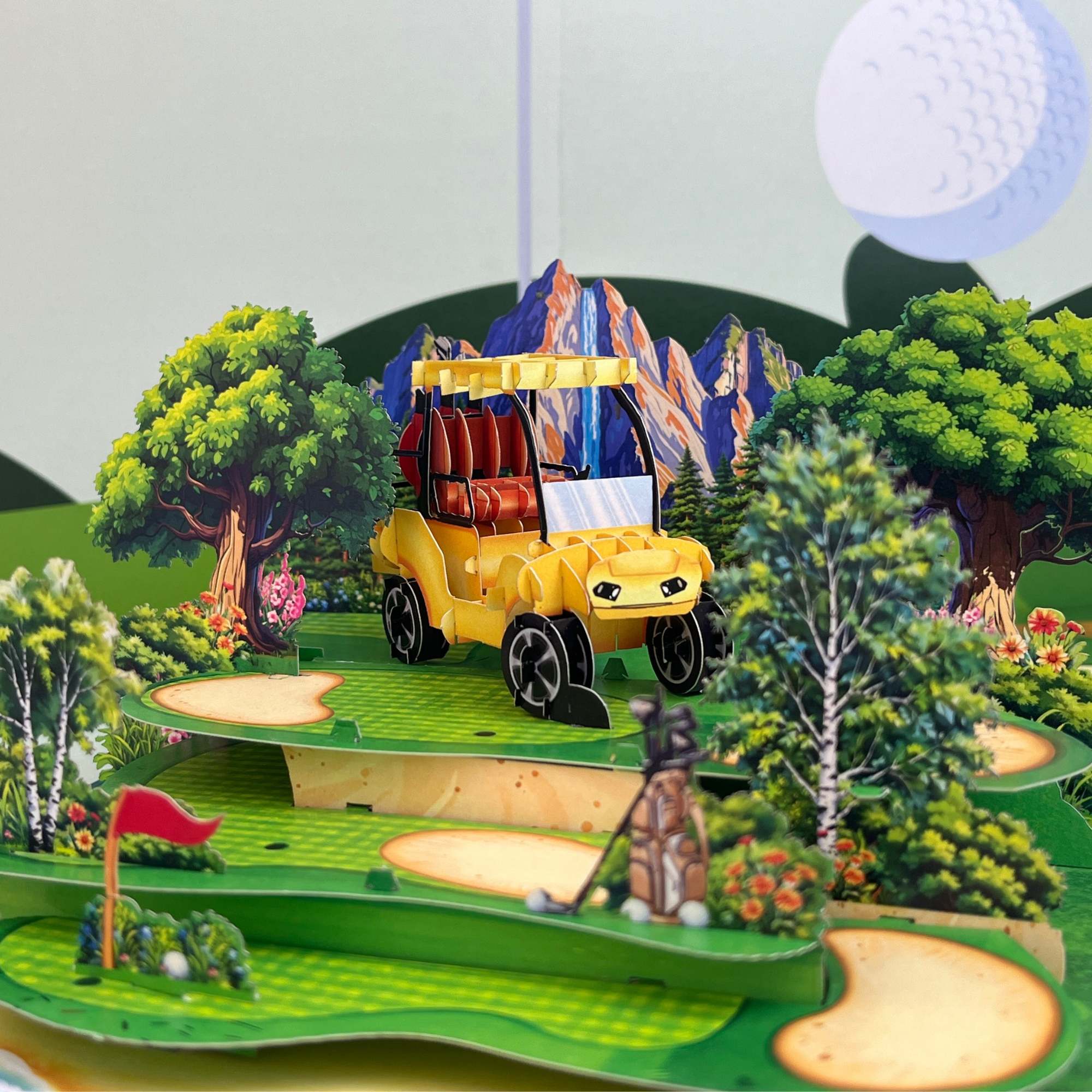 Pop Up Greeting Card Golf Sport Tournament Birthday Thank You Anniversary Holiday for Him Husband Boyfriend Adventure Outdoor Fun Vacation