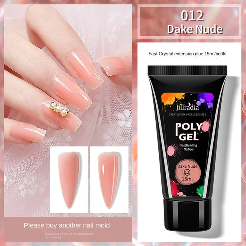 Poly Gel, Fast building Nail Gel, Nail Extension Builder UV Nail Gel 15ml/0.5oz