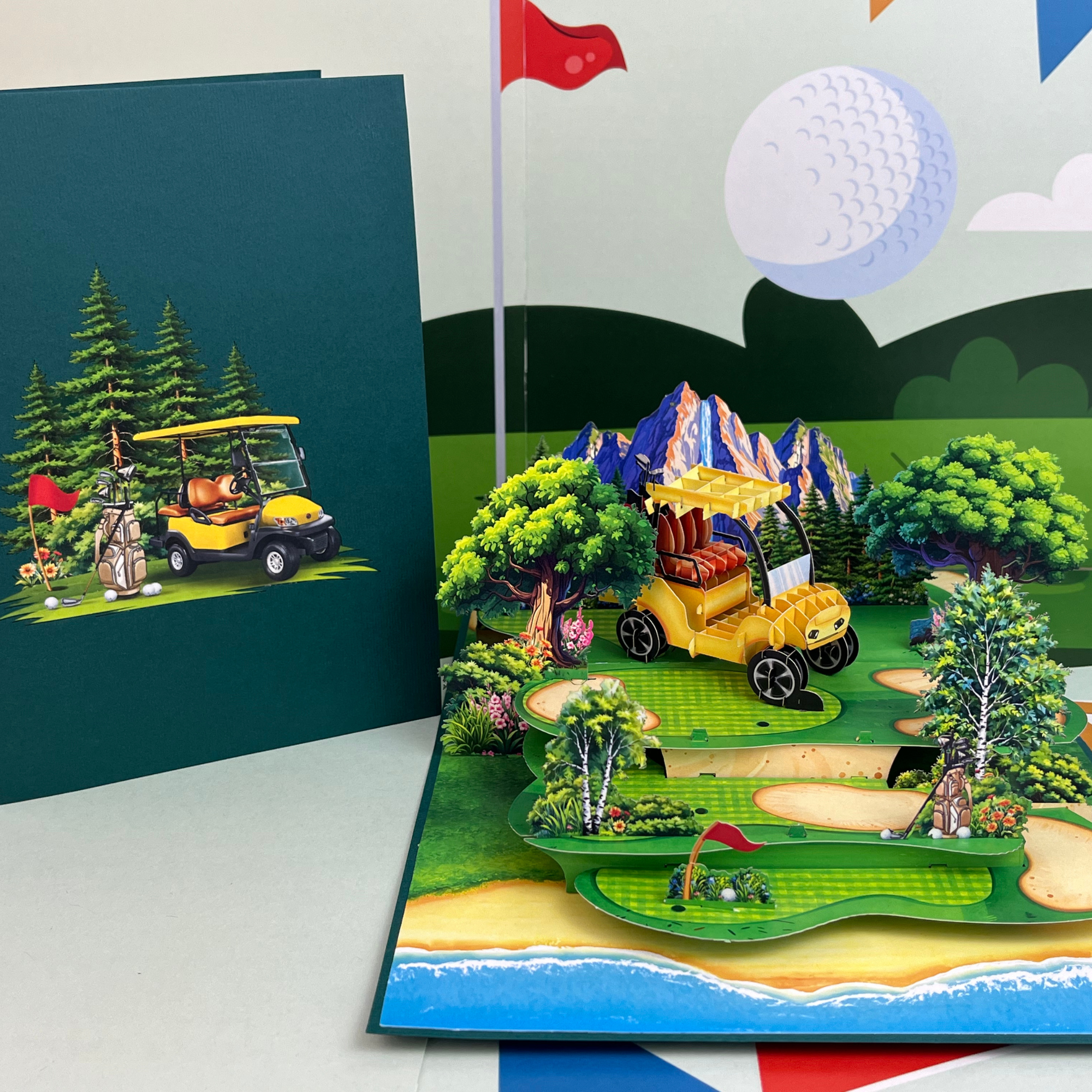 Pop Up Greeting Card Golf Sport Tournament Birthday Thank You Anniversary Holiday for Him Husband Boyfriend Adventure Outdoor Fun Vacation