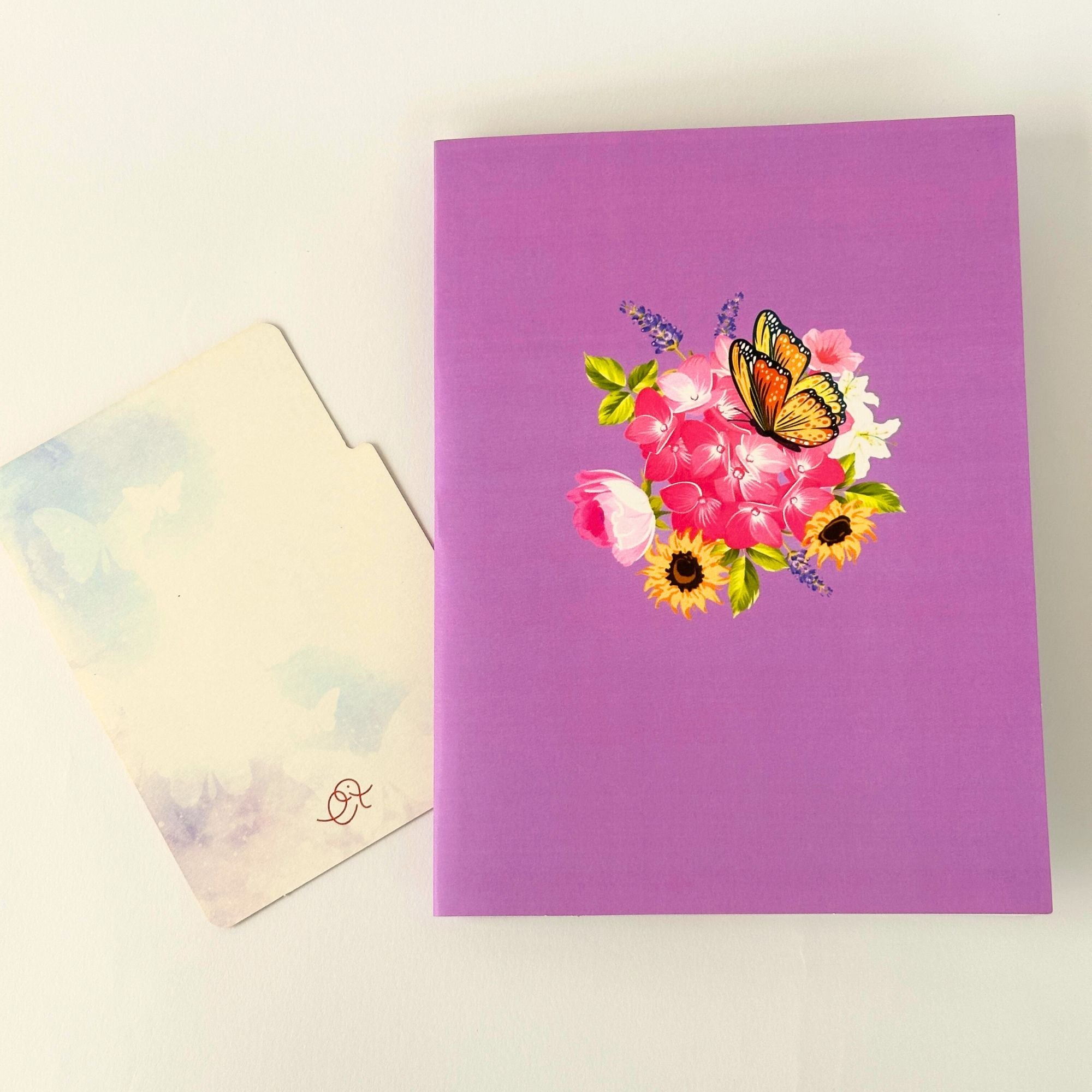 Pop Up Greeting Card Spring Cherry Blossom Butterfly Blooming Colorful Nature Card Gift Love Thank You Birthday Family Card Mother's Day