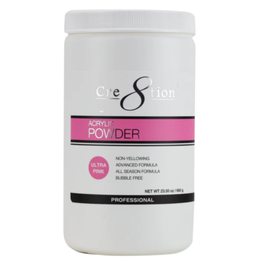 Cre8tion - Acrylic Powder 23.5oz (Clear, Pink, White, Natural...)