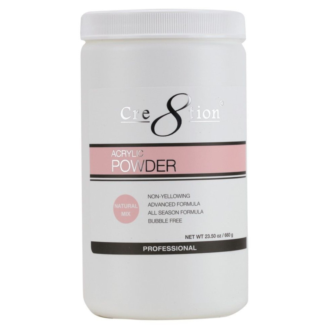 Cre8tion - Acrylic Powder 23.5oz (Clear, Pink, White, Natural...)