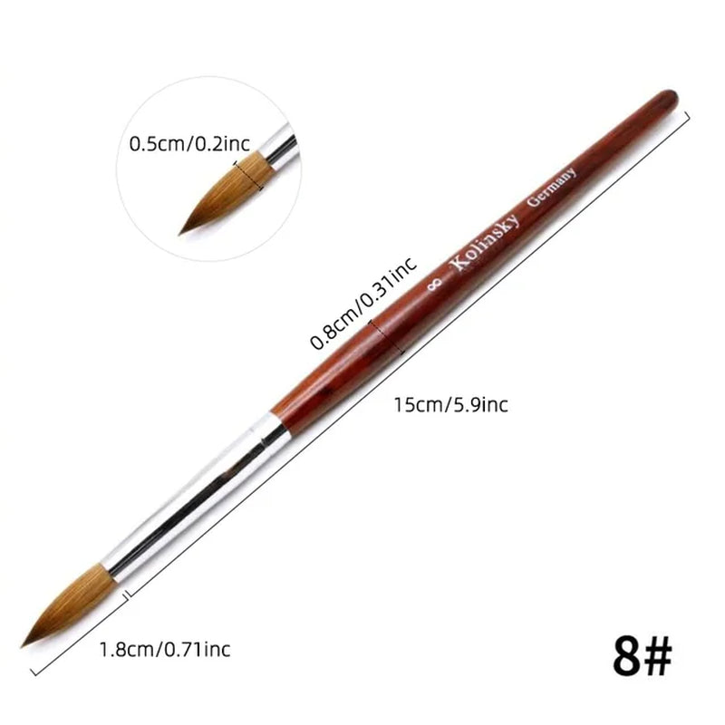 Kolinsky Germany Acrylic Nail Brush Size #8 - #24