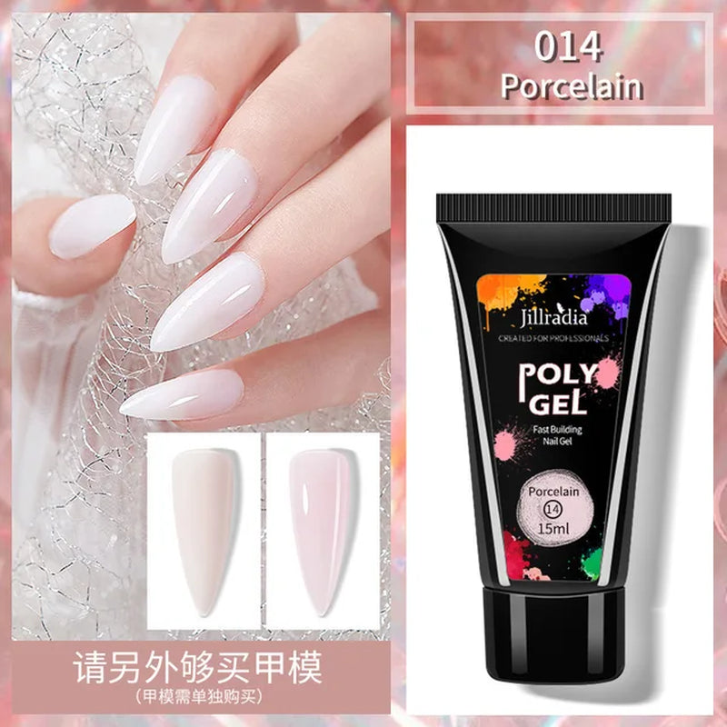 Poly Gel, Fast building Nail Gel, Nail Extension Builder UV Nail Gel 15ml/0.5oz