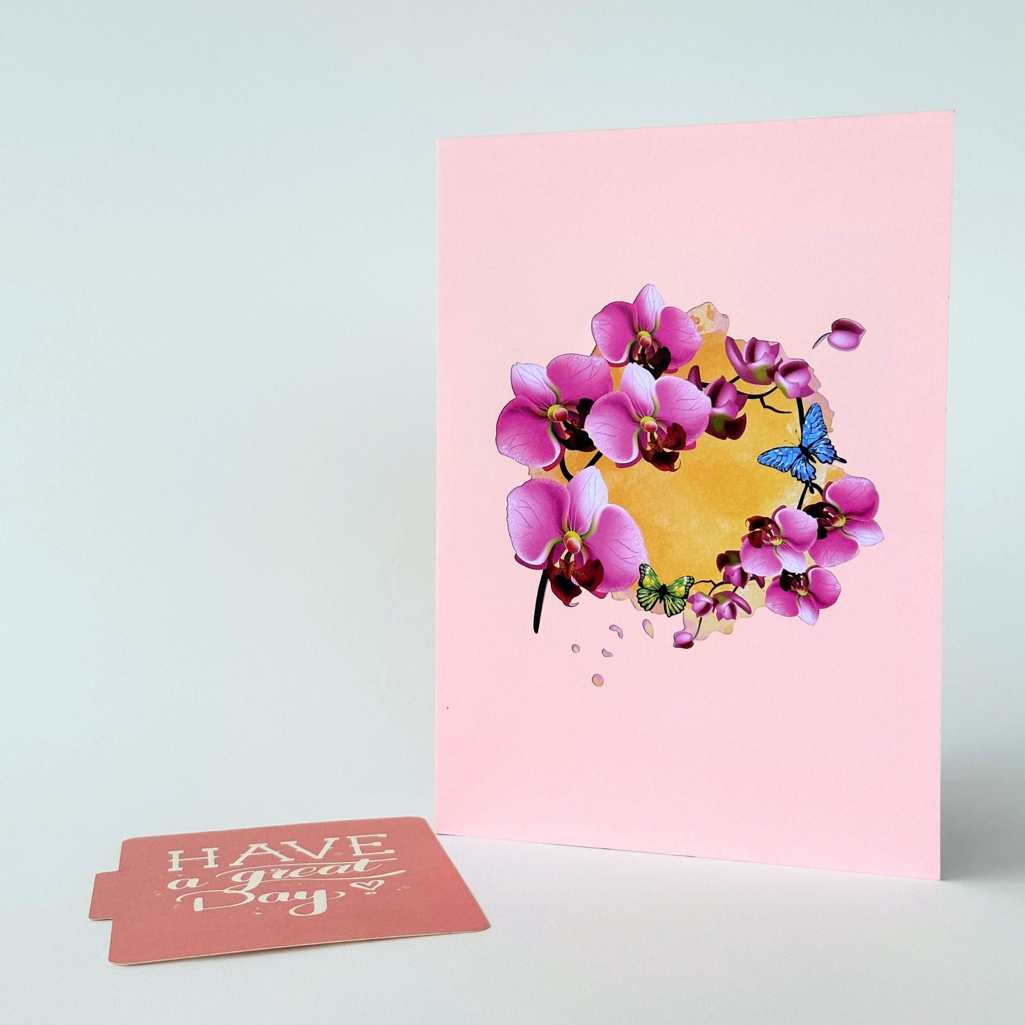 Pop Up Greeting Card Purple Orchid Blooming Flower Card Nature Lover Gift Love Thank You Birthday Gift Card Gift for Mom Mother's Day Idea