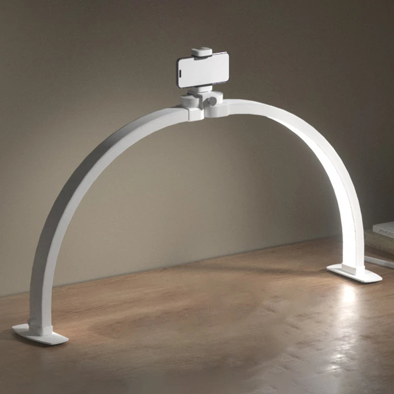 Nail Light Manicure LED Lamp Desktop Fill Light for Nail Half-Moon-Shaped LED Light for Nail Foldable With Phone Holder