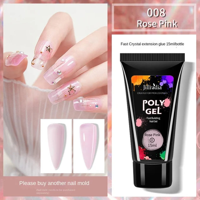Poly Gel, Fast building Nail Gel, Nail Extension Builder UV Nail Gel 15ml/0.5oz