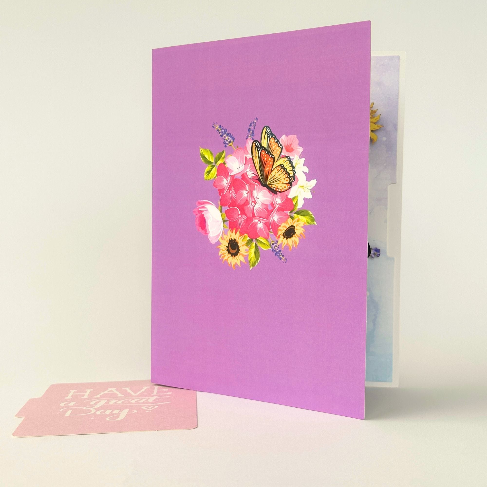 Pop Up Greeting Card Spring Cherry Blossom Butterfly Blooming Colorful Nature Card Gift Love Thank You Birthday Family Card Mother's Day