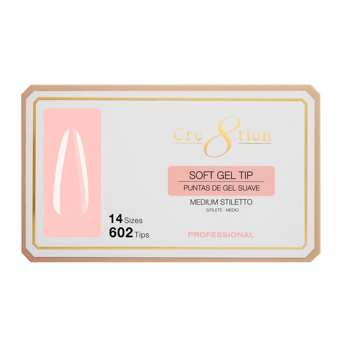 Cre8tion - Soft Gel X Tips Box - Stiletto (S, M, L)