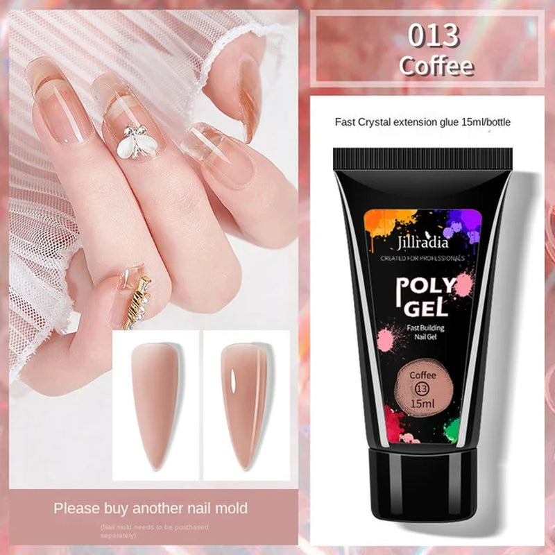 Poly Gel, Fast building Nail Gel, Nail Extension Builder UV Nail Gel 15ml/0.5oz