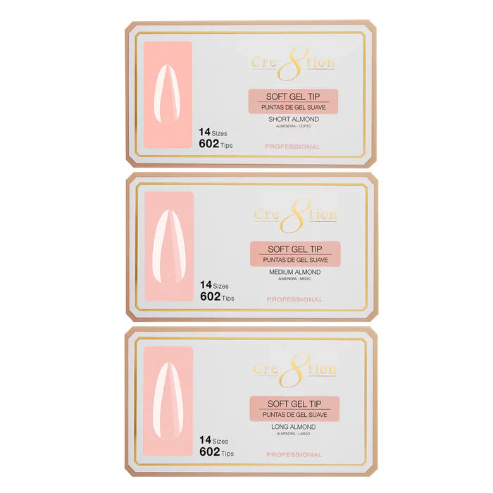 Cre8tion - Gel Tips Combo 2 Sizes - Almond