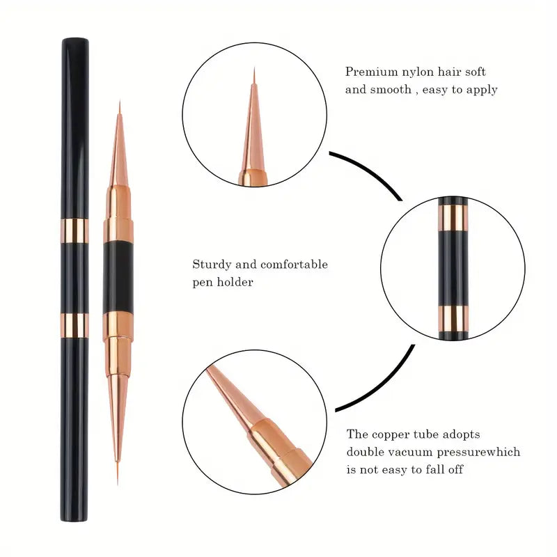 Nail Art Dual End Brush (Set 5pcs)