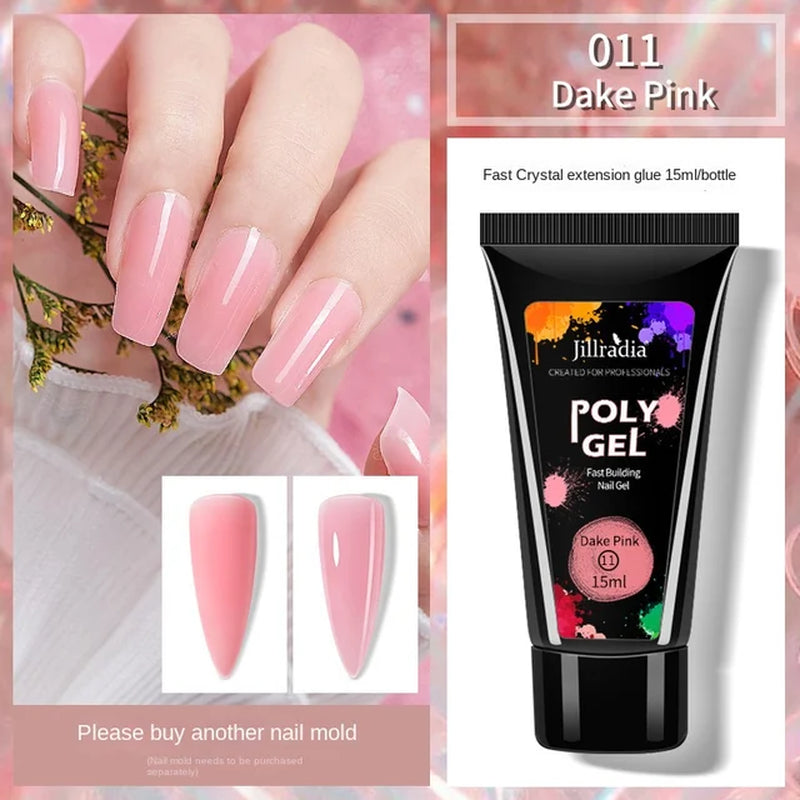 Poly Gel, Fast building Nail Gel, Nail Extension Builder UV Nail Gel 15ml/0.5oz