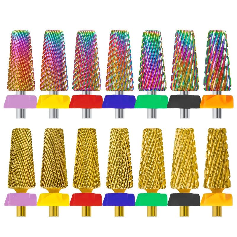 Nail Drill Bits New Cross Cut 5In1 Tungsten Manicure Polishing Tool 3/32"