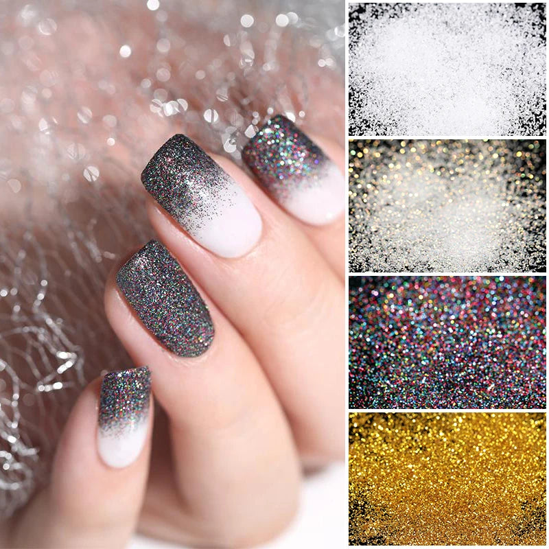 Iridescent Nail Glitter Powder small jar 1gram many colors