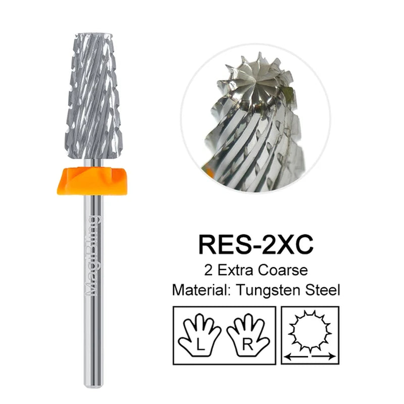 Nail Drill Bits New Cross Cut 5In1 Tungsten Manicure Polishing Tool 3/32"