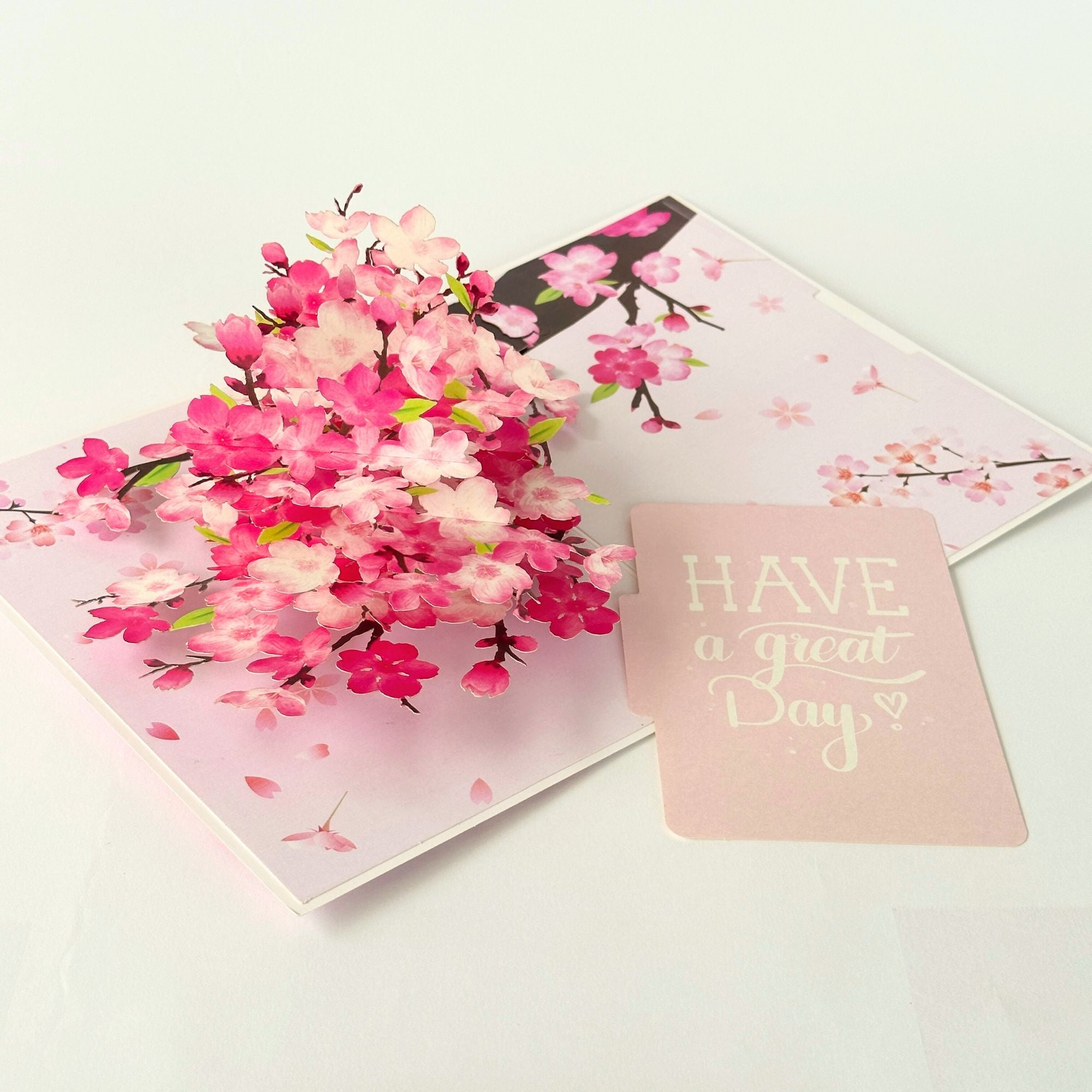Pop Up Greeting Card Spring Cherry Blossom Blooming Colorful Nature Card Gift Idea Love Thank You Birthday Family Card Mother's Day Gift