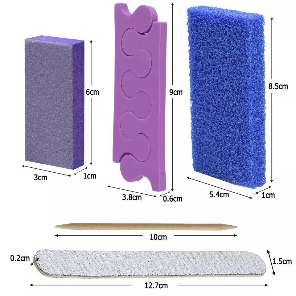 600 Sets/Carton Disposable 5Pcs Disposal Pedicura Kit for Professional Nail Salon Tools Cuticle Wood Stick