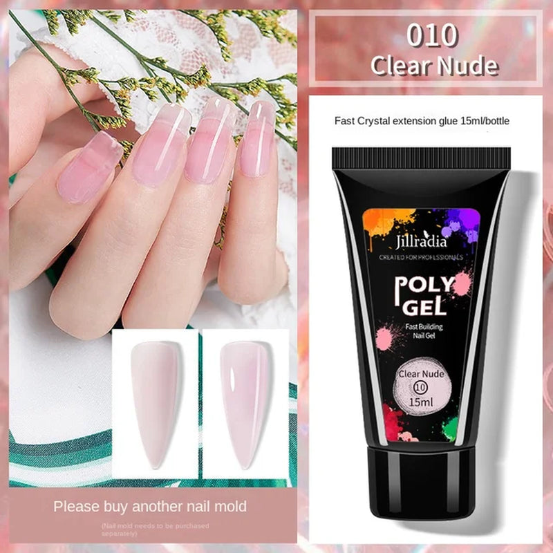 Poly Gel, Fast building Nail Gel, Nail Extension Builder UV Nail Gel 15ml/0.5oz