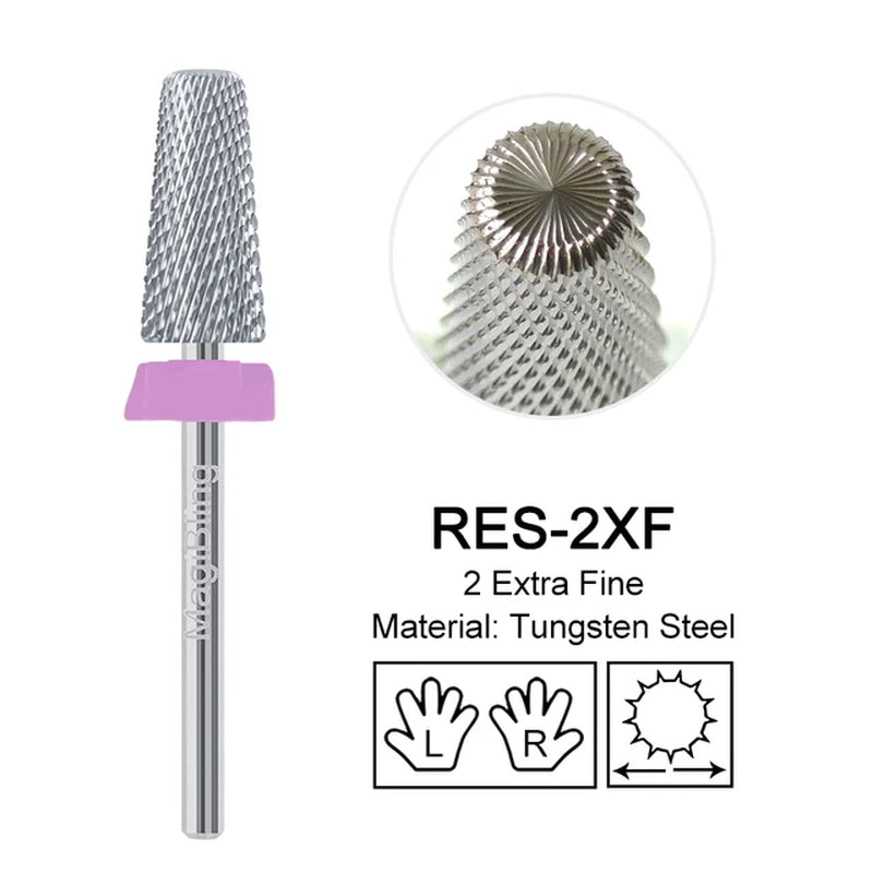 Nail Drill Bits New Cross Cut 5In1 Tungsten Manicure Polishing Tool 3/32"