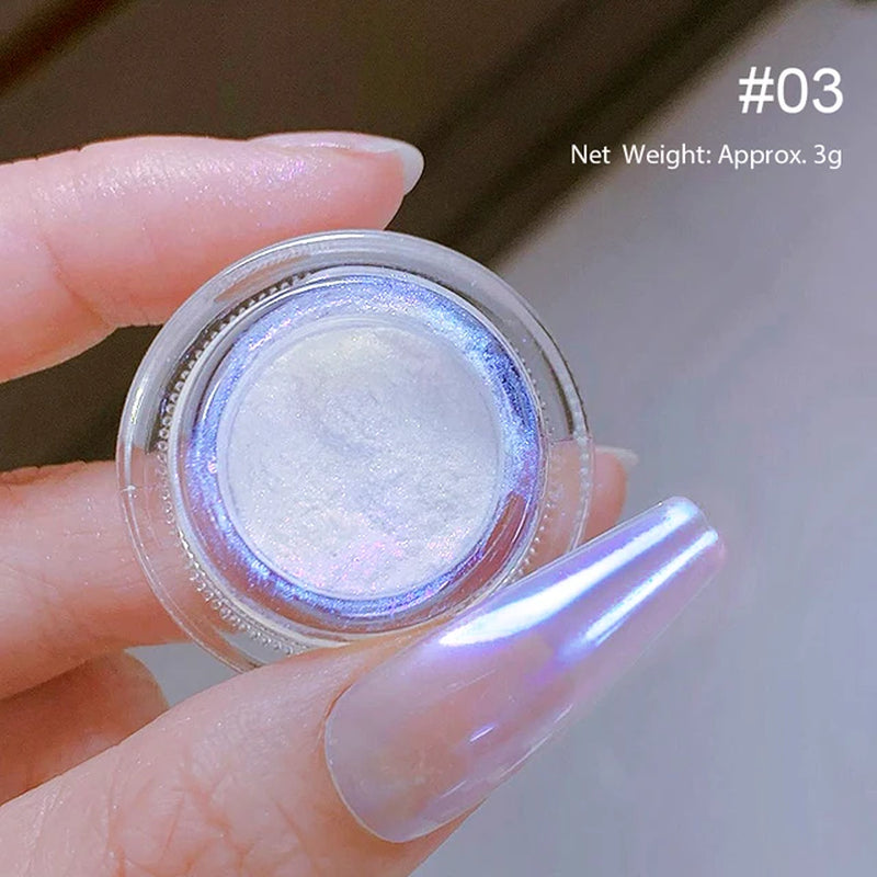 Pearl Nail Powder Mirror Nail Glitter Powder Metal Effect Pigment Colorful Fine Rubbing Dust Metallic Chrome Manicure 6 Box/Set