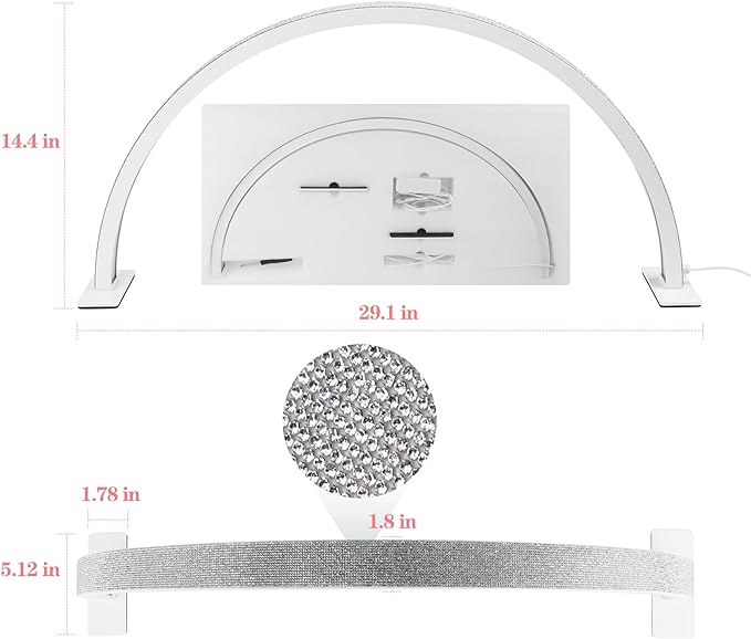 Sumika - Half Moon Light For Nail Table (Diamond White)