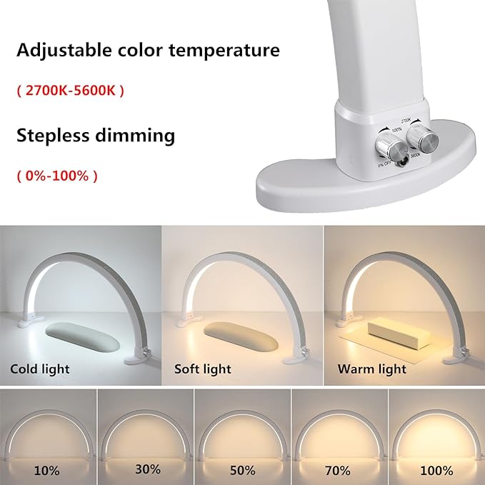 Sumika - Half Moon Light for Nail Table (White, Diamond)