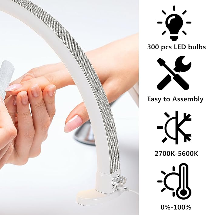 Sumika - Half Moon Light for Nail Table (White, Diamond)