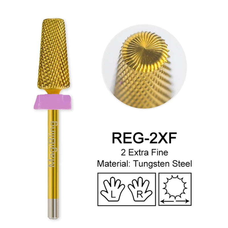 Nail Drill Bits New Cross Cut 5In1 Tungsten Manicure Polishing Tool 3/32"