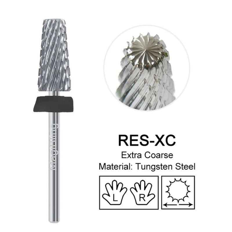 Nail Drill Bits New Cross Cut 5In1 Tungsten Manicure Polishing Tool 3/32"