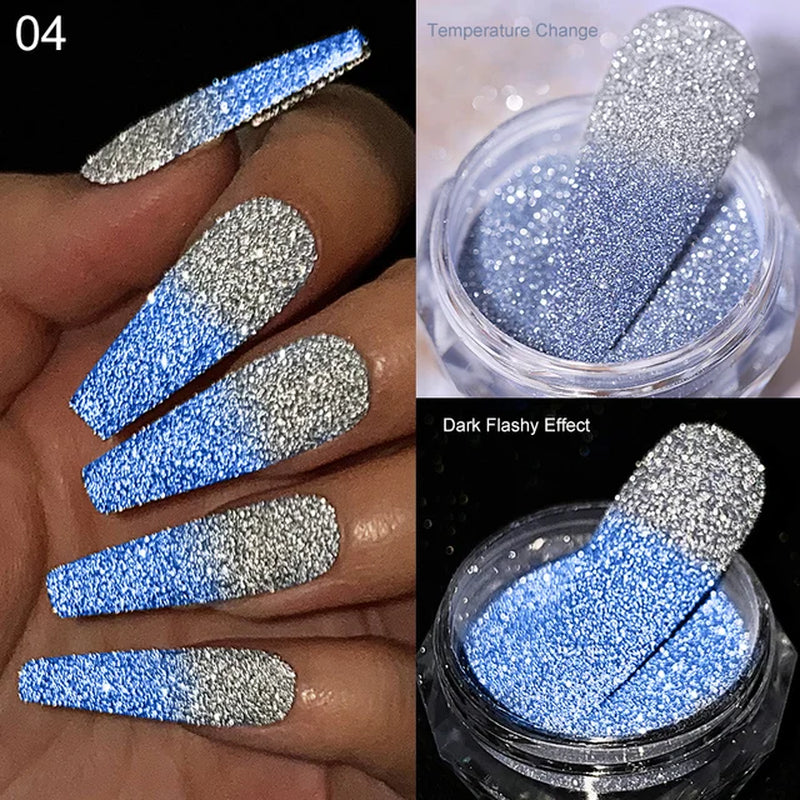 Iridescent Nail Glitter Powder small jar 1gram many colors