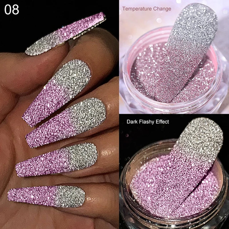 Iridescent Nail Glitter Powder small jar 1gram many colors