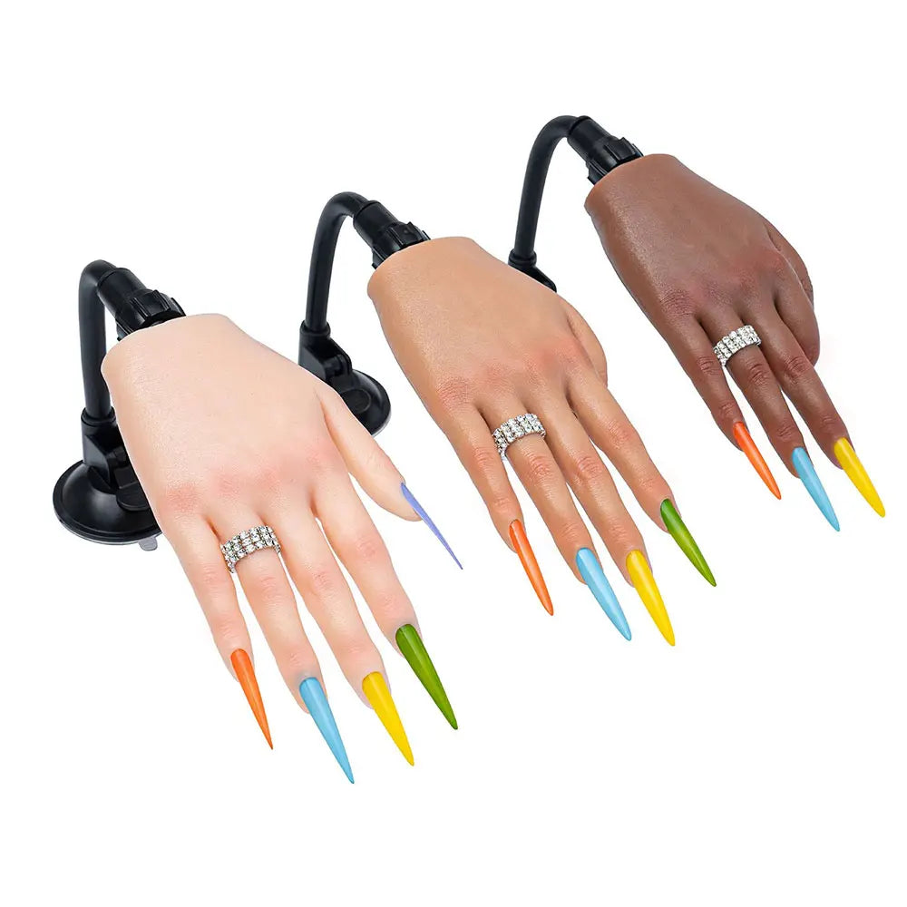 Silicone Nail Training and Practice Hand for Acrylic Nails Practice Video shooting, High quality, As beautiful as Real Human Hand.