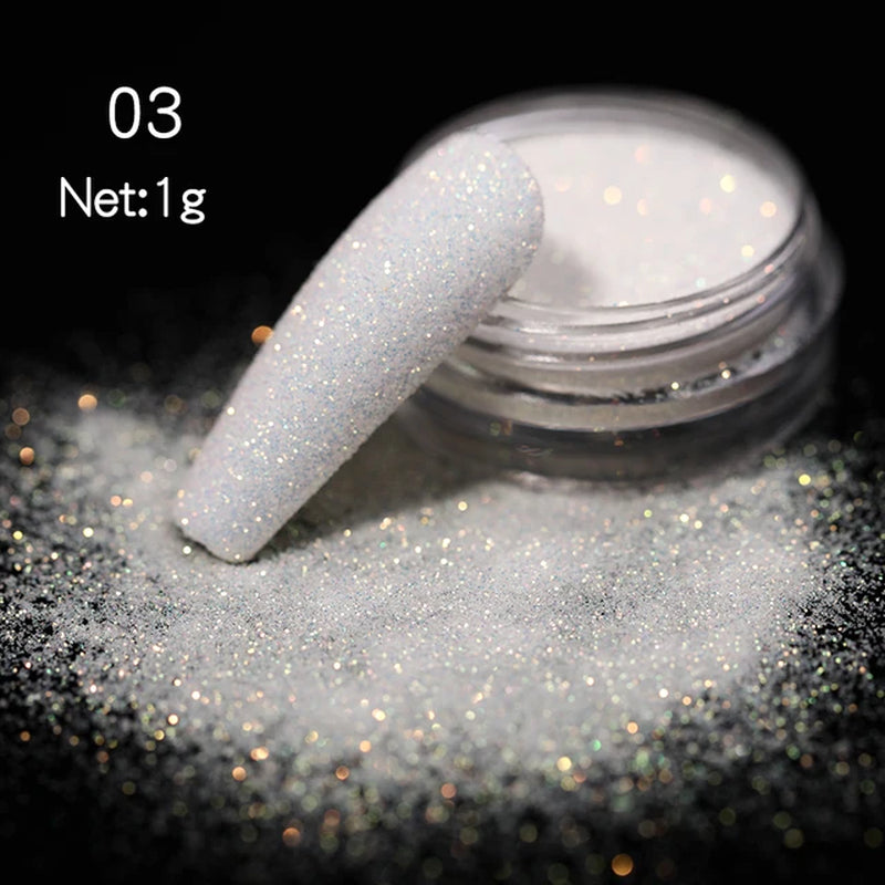 Iridescent Nail Glitter Powder small jar 1gram many colors